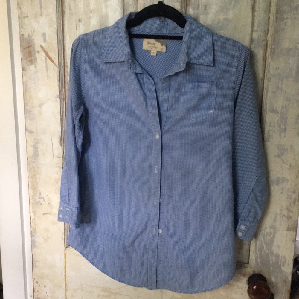 Elizabeth and James gingham button-up blouse, XS